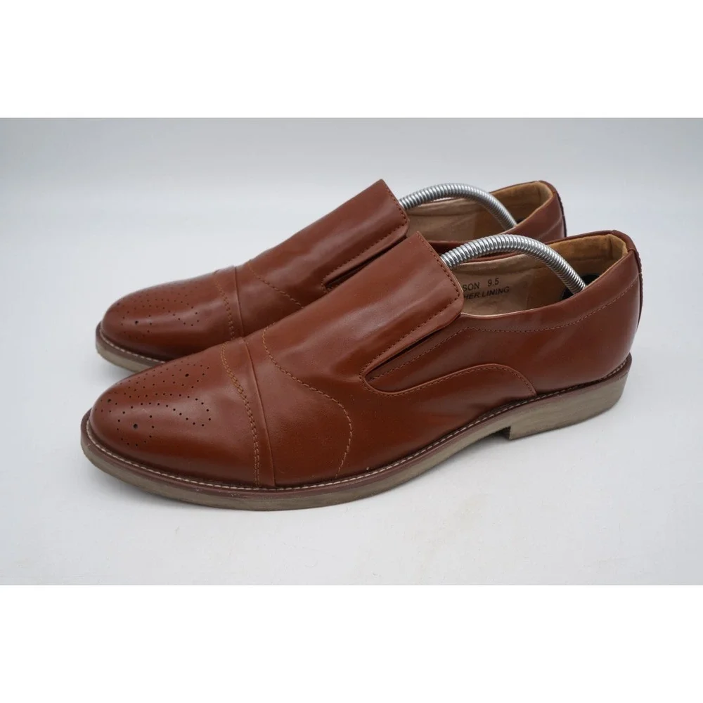 Flying Deer Robson Dress Shoes Slip On Oxford Brown Mens Size 9.5
